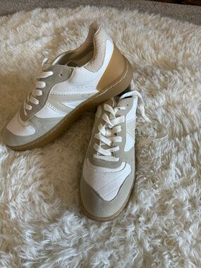 MIA White and Tan Retro-Inspired Sneakers